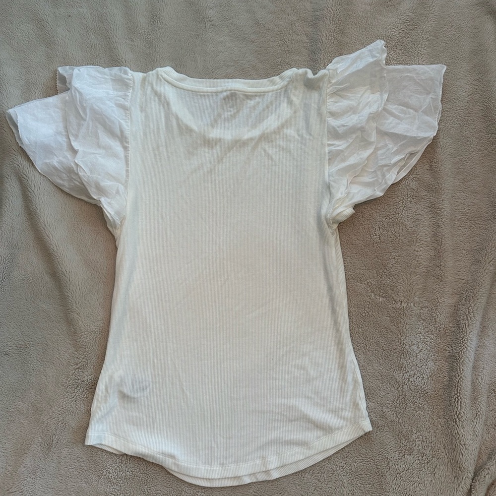 Gap Mini Rib Ruffle Sleeve Top - Picture 6 of 6